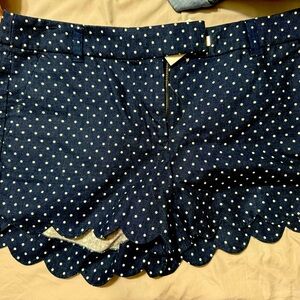 Jcrew scalloped hem shorts.
